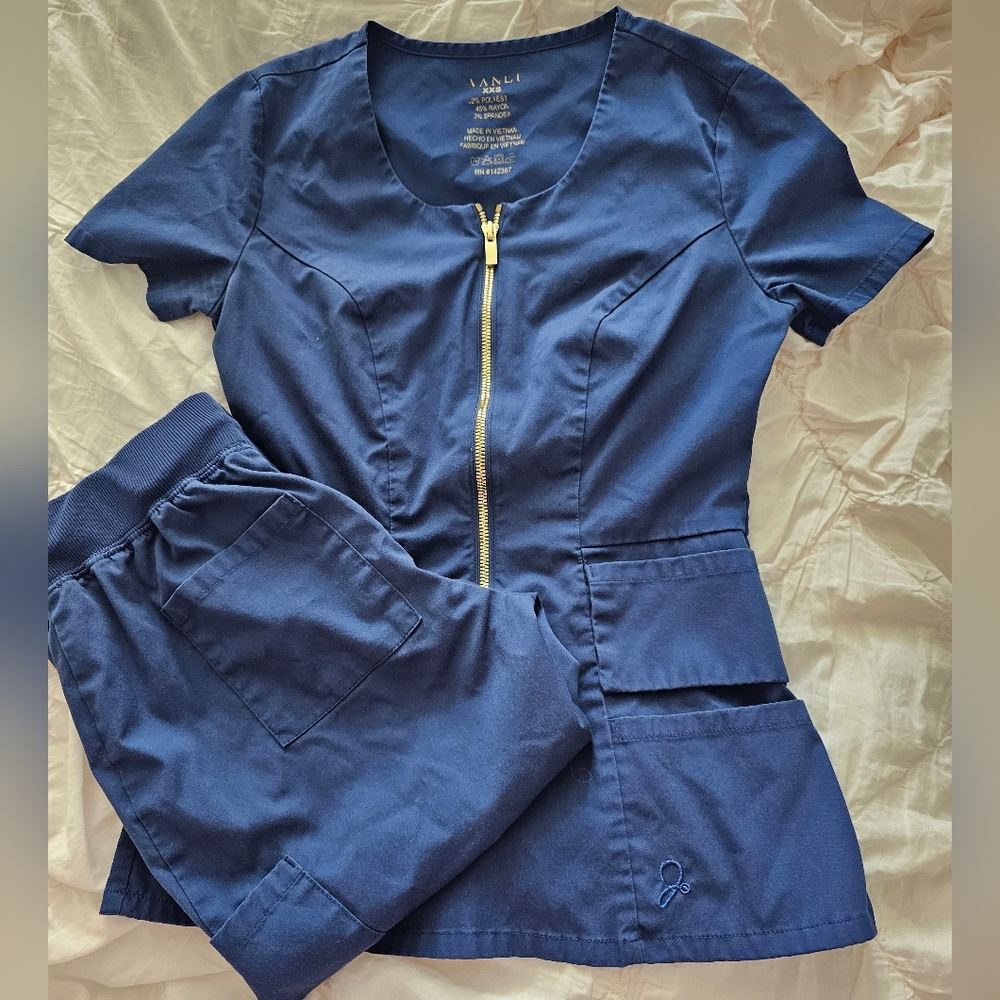 Jaanuu Women Scrub Set- Navy Blue